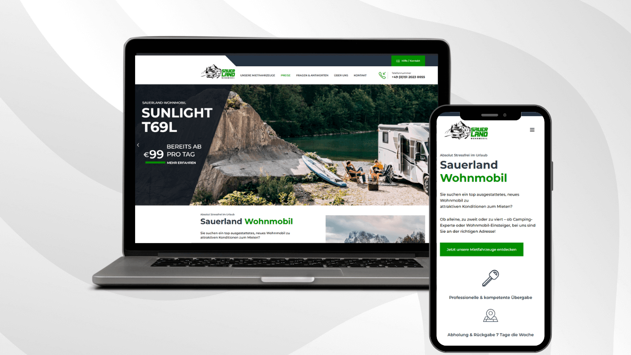 VISIQUE Webseite Kundenreferenz - Sauerland Wohnmobil